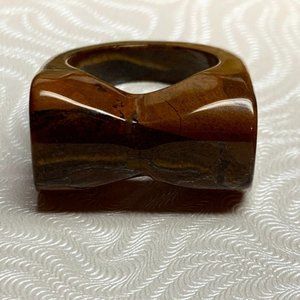 Tigers Eye  bow-shape Ring - Size 7